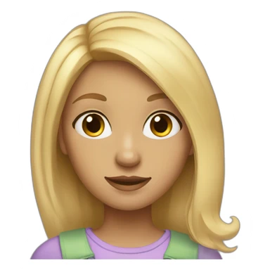 A girl with blonde hair, fresh clothes, and hazel eyes sticker