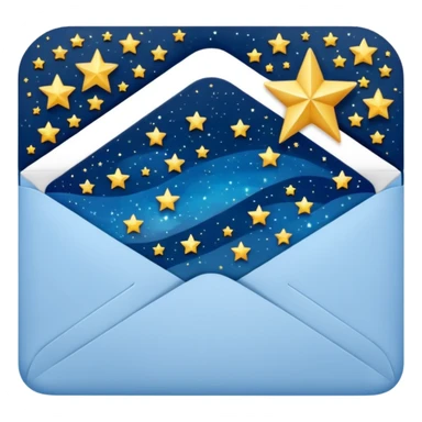 a beautiful starry envelope sticker