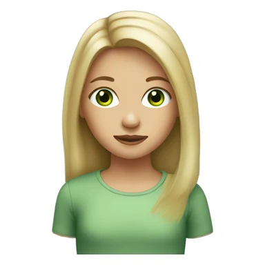 Girl with straight dirty blonde hair and green eyes  sticker