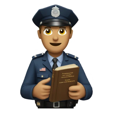 A policeman with the constitution in his hands sticker