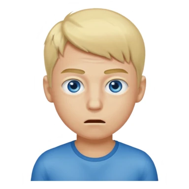boy with a bad body odor, blond and blue eyes. sticker