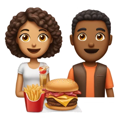 Couple date fast food sticker
