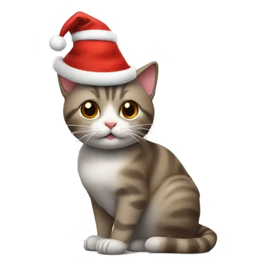 Cat with a Christmas hat sticker