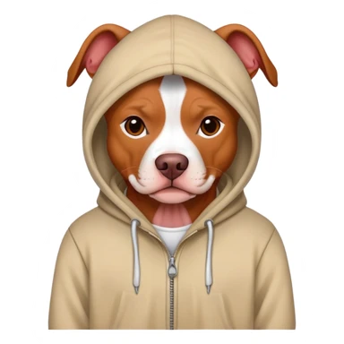 Red pitbull in hoodie  sticker