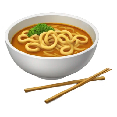 a bowl of curry udon without chopsticks sticker