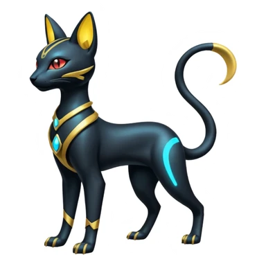 Futuristic Glowing shiny Bastet-Umbreon-Salandit-fusion (full body) sticker