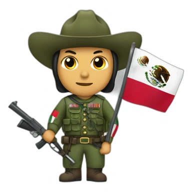 Mexican soldier, flag with an horse sticker