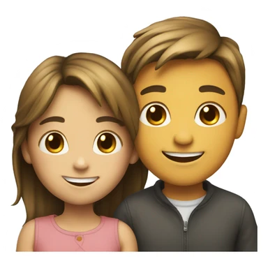 smiling girl with boy sticker