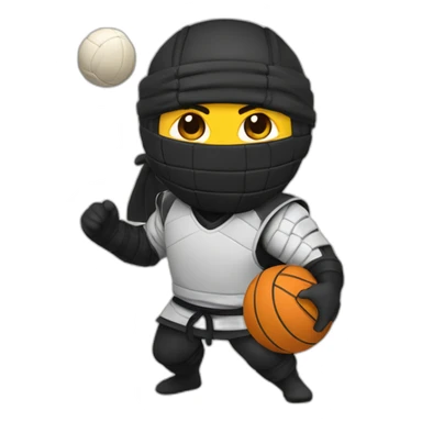 Ninja jugando a voleibol sticker
