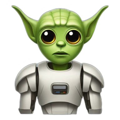 robot with yoda ears sticker
