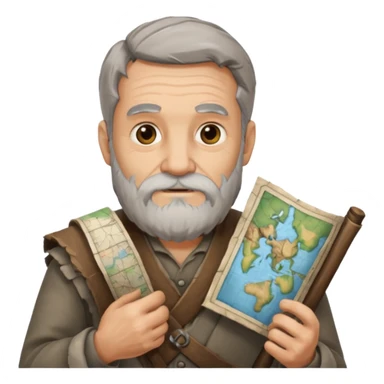 Ancient man with map  sticker