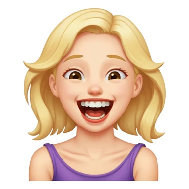 Girl laughing while choking  sticker