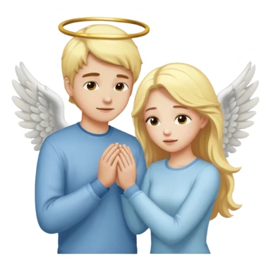 Boyfriend bowing to girlfriend who is an angel sticker