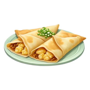 Chinese jianbing crepe street food with soft muted colors sticker