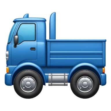 "iOS style truck emoji, big wheels with a cargo bed, smooth texture, no background" sticker