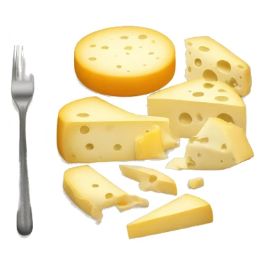 different cheeses with hidden faces on a plate sticker