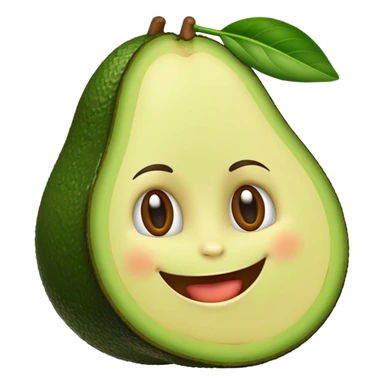 avocado with smile sticker