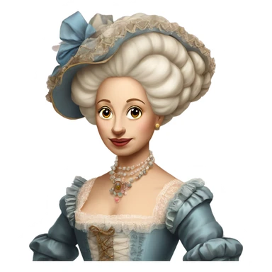 A renaissance Marie Antoinette style woman    sticker