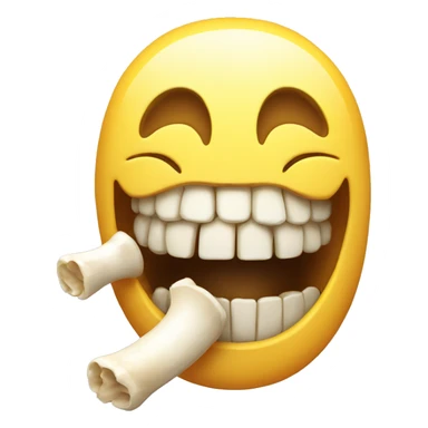 Smiley face with a bone in mouth sticker