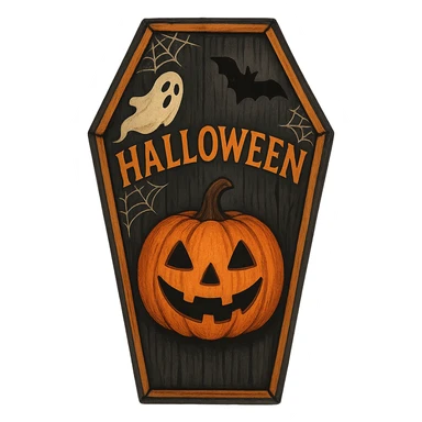 Halloween coffin, remove background sticker