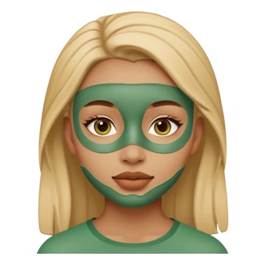 A girl with a clay mask sticker