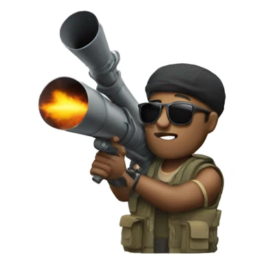 man with bazooka and sunglasses sticker