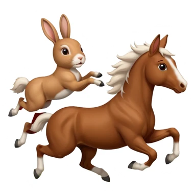 Exciting rabbit galloping horse sticker