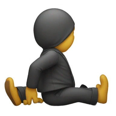 person tiptoeing sneaking sticker