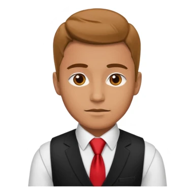 man in vest with tie sticker