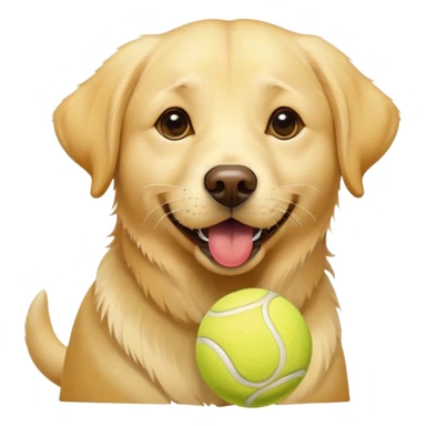 Yellow lab with tennis ball in its mouth  sticker