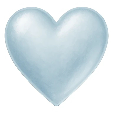 heart with a frosted glass look, digital illustration style, no background sticker