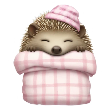 sleeping hedgehog with night gown and cap sticker
