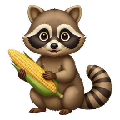racoon with corn sticker