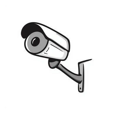 hand-drawn sketchy lines cctv camera sticker