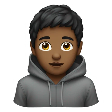 A  black-haired  little  boy  wearing  a  hoodie. sticker