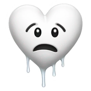 white heart melting sticker