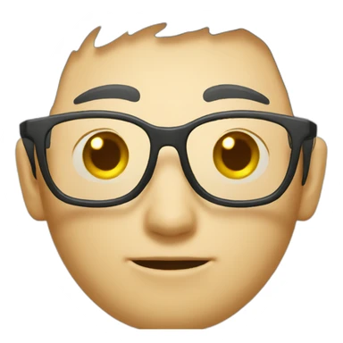 chinese thin round glasses developer sticker