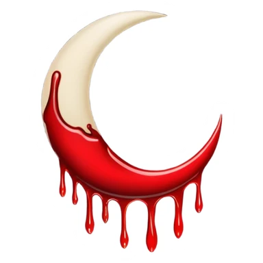 Black crescent moon with blood dripping from it  sticker