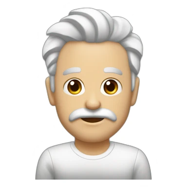 Hombre moreno con barba blanca en barbilla y delgado sticker