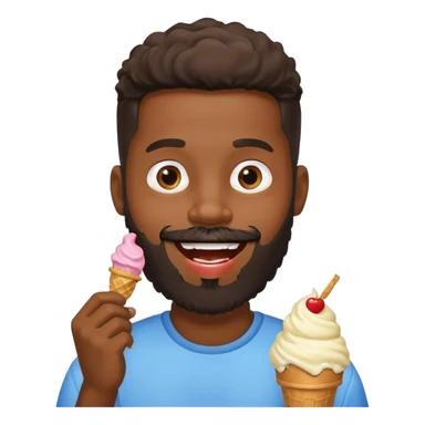 bearded black man ice cream sticker