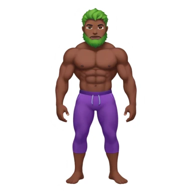 A big green man with abs and purple pants sticker