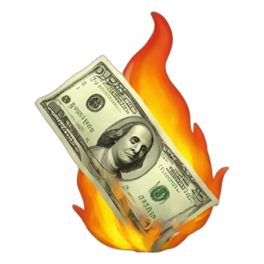Money fire sticker