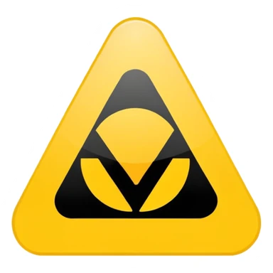 warning sign inside a circle sticker