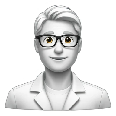 Computer technician with glasses sticker