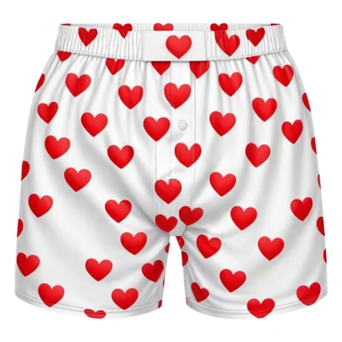 Red heart patterned white pair of boxers sticker