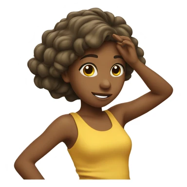 a girl dabbing sticker