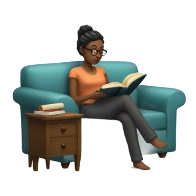 Women reading a book in a sofa sticker