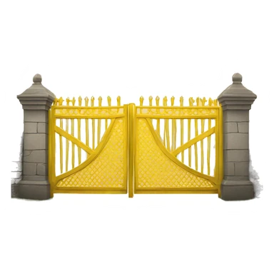 Yellow metal gate  sticker