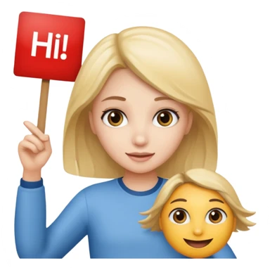 a girl holding a sign that says “hi sam 67” sticker