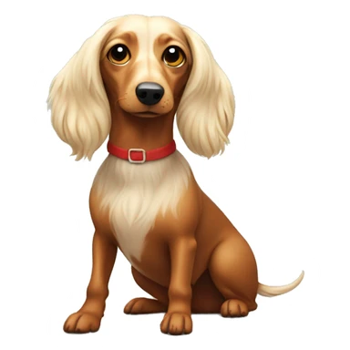 Christmas long haired weenie dog sticker